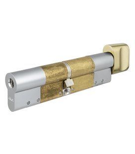Циліндр ABLOY PROTEC2 MOD 92 мм (46x46T) Ключ-Тумблер 3KEY CY323 CAM30 Хром матовий / Латунь матова ABL7000020857 фото