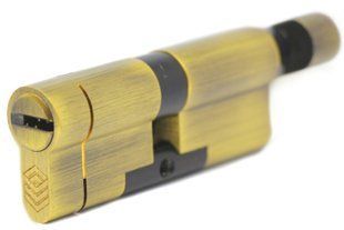 Дверний циліндр HardLock K-серія 90мм (45х45Т) Бронза (ключ-тумблер) HL418 фото