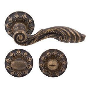 Дверна ручка RDA Antique Collection з накладками-поворотниками бронза антична (5431) 5431 фото