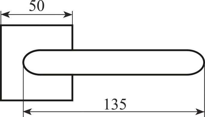 Ручка Fimet 1354-211B F05 Corsa матовий хром R ф/з (47635) 47635 фото