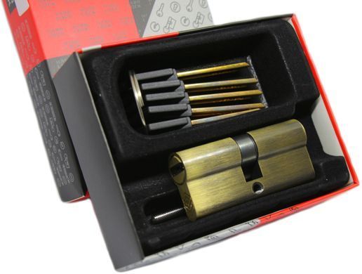 Дверной цилиндр HardLock L-series 60мм (30х30) Бронза (ключ-ключ) HL943 фото