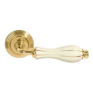 Дверна ручка Fimet Lady полірована латунь/слонова кістка/золото R ф/з (34008) 34008 фото