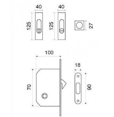 Ручка для розсувних дверей Fimet 3663AR F05 + LOCK + MQ матовий хром комплект (31510) 31510 фото