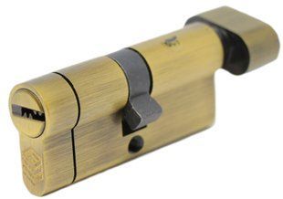 Дверний циліндр HardLock L-серія 60мм (30х30Т) Бронза (ключ-тумблер) HL370 фото