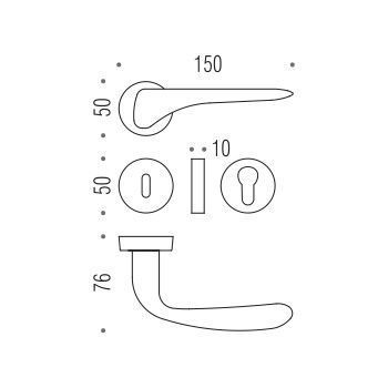 Дверна ручка Colombo Design Madi матове золото 50мм розетта (24138) 24138 фото