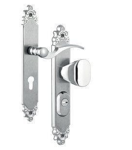 Фурнітура захисна ROSTEX OZDOBNA R fix-mov DIN PLATE 90мм Хром_мат 22мм 40-45мм 3клас Ovalne/Ozdobna CR_MAT Комплект права RST-4042387103 фото
