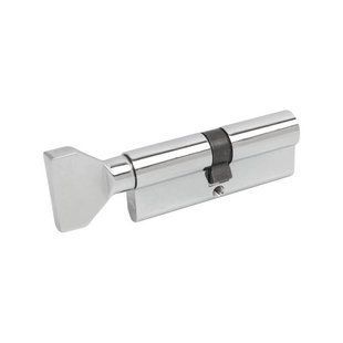 Циліндр Bruno SECURITY CP 40/40мм лазерний 80мм 5 ключів плоский поворотник хром (38954) 38954 фото