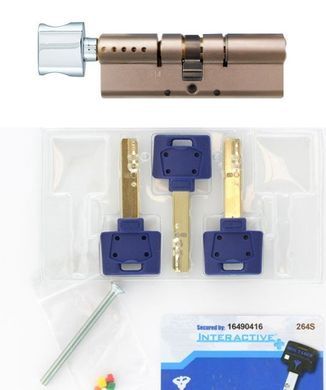 Циліндр MUL-T-LOCK INTERACTIVE+ XP 85 мм (35x50T) Ключ-Тумблер 3KEY CAM30 Нікель сатин / Хром полірований MTL7000012676 фото