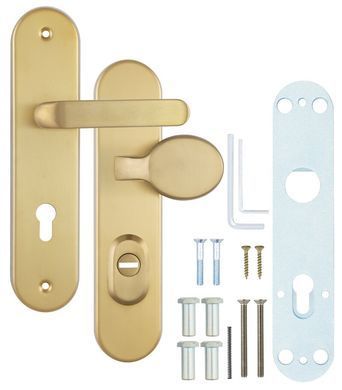 Фурнітура захисна ROSTEX *SOLID-PRO F fix-mov DIN PLATE 90мм Нерж.сталь_мат_титан_PVD 13мм 38-52мм 3клас Slza/Solid NEREZ_MAT_TI Комплект RST-4027388203 фото
