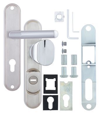 Фурнітура захисна ROSTEX DECOR R fix-mov DIN PLATE 90мм Хром_мат 23мм 40-45мм 4клас Ovalne/Baryt CR_MAT Комплект RST-4042027103 фото