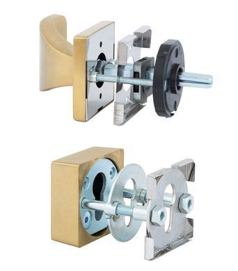 Фурнітура захисна ROSTEX *QUADRUM R/H fix-mov DIN SQUARE Нерж.сталь_мат_титан_PVD 23мм 38-45мм 3клас Hranate/Treviso NEREZ_MAT_TI Комплект RST-4034218203 фото