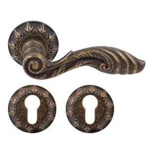 Дверна ручка RDA Antique Collection з накладками під ключ бронза антична (5432) 5432 фото