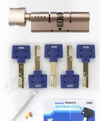 Циліндр MUL-T-LOCK INTERACTIVE+ XP 76 мм (31x45T) Ключ-Тумблер 5KEY CAM30 Нікель сатин / Нікель сатин MTL7000019697 фото