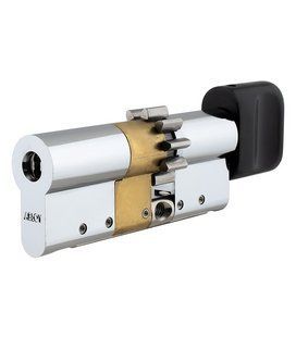 Цилиндр ABLOY PROTEC2 MOD 77 мм ( 46x31T ) Ключ-Тумблер 3KEY CY323 CGW Хром полированный / Черная краска ABL7000018734 фото