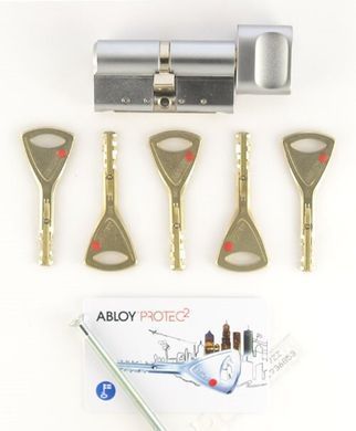Циліндр ABLOY PROTEC2 HARD MOD 88 мм (37Hx51T) Ключ-Тумблер 5KEY CY333 CAM30 Хром матовий / Хром матовий ABL7000014212 фото
