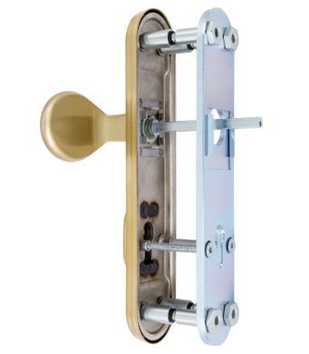 Фурнітура захисна ROSTEX *SOLID-PRO+ F fix-mov DIN PLATE 90мм Нерж.сталь_мат_титан_PVD 13мм 56-70мм 4клас Slza/Solid NEREZ_MAT_TI Комплект RST-4025158203 фото