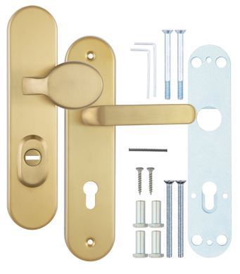 Фурнітура захисна ROSTEX *SOLID-PRO+ F fix-mov DIN PLATE 90мм Нерж.сталь_мат_титан_PVD 13мм 56-70мм 4клас Slza/Solid NEREZ_MAT_TI Комплект RST-4025158203 фото