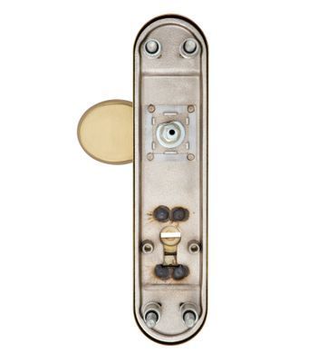 Фурнітура захисна ROSTEX *SOLID-PRO+ F fix-mov DIN PLATE 90мм Нерж.сталь_мат_титан_PVD 13мм 56-70мм 4клас Slza/Solid NEREZ_MAT_TI Комплект RST-4025158203 фото