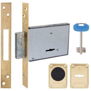 Замок для входных дверей Securemme 2000XZB60XXAB5 1-ригель с декоративной накладкой и ответной планкой в полированом хроме (49834) 49834 фото