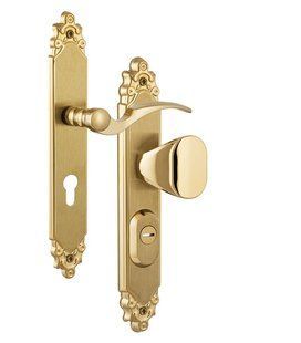 Фурнітура захисна ROSTEX OZDOBNA R fix-mov DIN PLATE 90мм Титан_PVD_мат 22мм 40-45мм 3клас Ovalne/Ozdobna TI_MAT Комплект ліва RST-4042398303 фото
