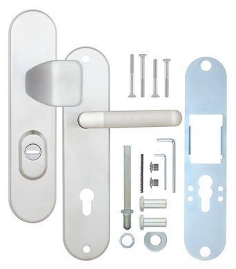 Фурнітура захисна ROSTEX UNIVERSAL R fix-mov DIN PLATE 85мм Нерж.сталь_мат 22мм 38-55мм 3клас Ovalne/Baryt NEREZ_MAT Комплект RST-4042607273 фото