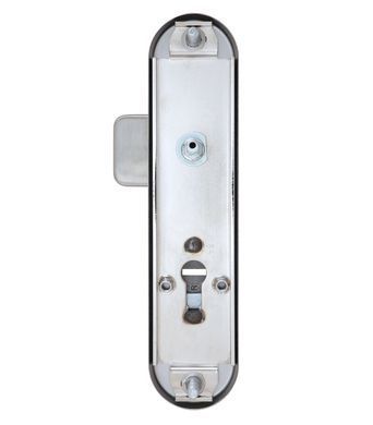 Фурнітура захисна ROSTEX UNIVERSAL R fix-mov DIN PLATE 85мм Нерж.сталь_мат 22мм 38-55мм 3клас Ovalne/Baryt NEREZ_MAT Комплект RST-4042607273 фото
