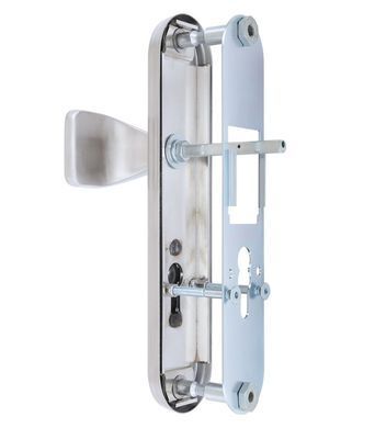 Фурнітура захисна ROSTEX UNIVERSAL R fix-mov DIN PLATE 85мм Нерж.сталь_мат 22мм 38-55мм 3клас Ovalne/Baryt NEREZ_MAT Комплект RST-4042607273 фото