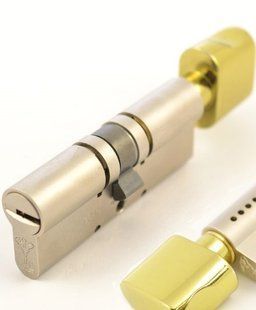 Циліндр MUL-T-LOCK MT5+ XP 71 мм (40x31T) Ключ-Тумблер 3KEY CAM30 Нікель сатин / Латунь полірована MTL7000010248 фото