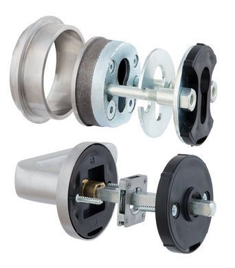 Фурнітура захисна ROSTEX *ROTONDUM R/S mov-mov DIN ROUND Нерж.сталь_мат 23мм 38-45мм 3клас Solid NEREZ_MAT Комплект EXTRA кріплення ручки накладне RST-4026817273 фото