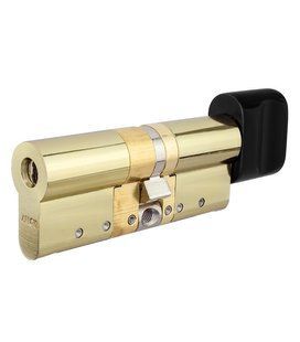 Цилиндр ABLOY PROTEC2 MOD 77 мм ( 41x36T ) Ключ-Тумблер 3KEY CY323 CAM30 Латунь полированная / Черная краска ABL7000019138 фото