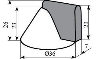 Дверний стопор конус Bruno 1449 SB матова латунь (11031) 11031 фото