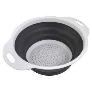 Друшляк Arino складаний з двома ручками, силікон, білий, 24*19*8 см 65627 фото