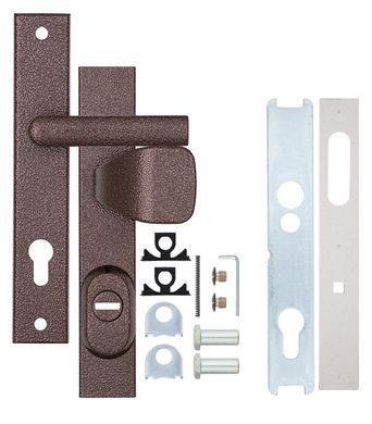 Фурнітура захисна ROSTEX R1/R4 R fix-mov DIN PLATE 85мм Фарба_коричнева_антік 22мм 38-55мм 3клас Hranate/804 BROWN Комплект RST-4042130481 фото