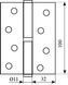 Завіса дверна Fuxia 100 * 2,5 (1 підшипник, сталь) полірована латунь (права) (12537)