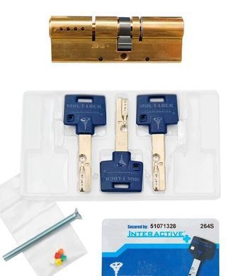 Циліндр MUL-T-LOCK INTERACTIVE+ XP 120 мм (60x60) Ключ-Ключ 3KEY CAM30 Латунь MTL7000000369 фото