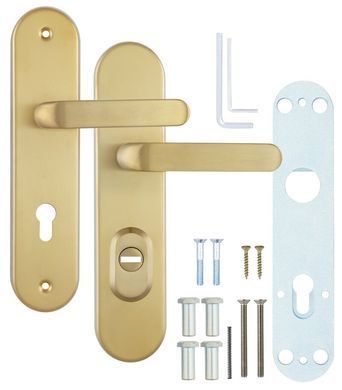 Фурнітура захисна ROSTEX *SOLID-PRO F mov-mov DIN PLATE 90мм Нерж.сталь_мат_титан_PVD 13мм 38-52мм 3клас Solid NEREZ_MAT_TI Комплект RST-4027398203 фото