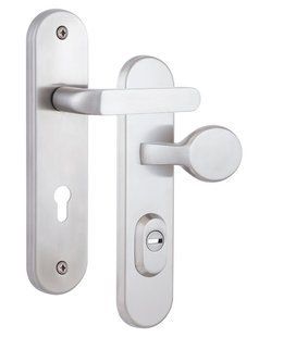 Фурнітура захисна ROSTEX *SOLID-PRO+ F fix-mov DIN PLATE 85мм Нерж.сталь_мат 13мм 56-70мм 4клас Slza/Solid NEREZ_MAT Комплект RST-4025147203 фото