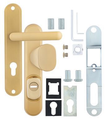 Фурнітура захисна ROSTEX DECOR R fix-mov DIN PLATE 72мм Титан_PVD_сатин 23мм 40-45мм 4клас Ovalne/Baryt TI_SAT Комплект RST-4042038600 фото