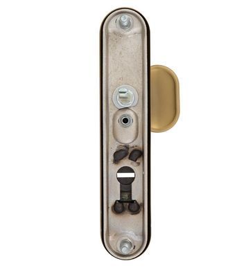 Фурнітура захисна ROSTEX DECOR R fix-mov DIN PLATE 72мм Титан_PVD_сатин 23мм 40-45мм 4клас Ovalne/Baryt TI_SAT Комплект RST-4042038600 фото