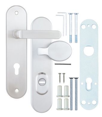 Фурнітура захисна ROSTEX *SOLID-PRO+ F fix-mov DIN PLATE 90мм Нерж.сталь_мат 13мм 56-70мм 4клас Slza/Solid NEREZ_MAT Комплект RST-4025157203 фото
